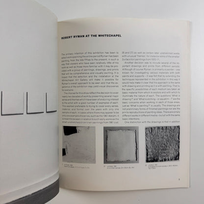 Robert Ryman | Whitechapel Art Gallery, 1977 catalogue and press release