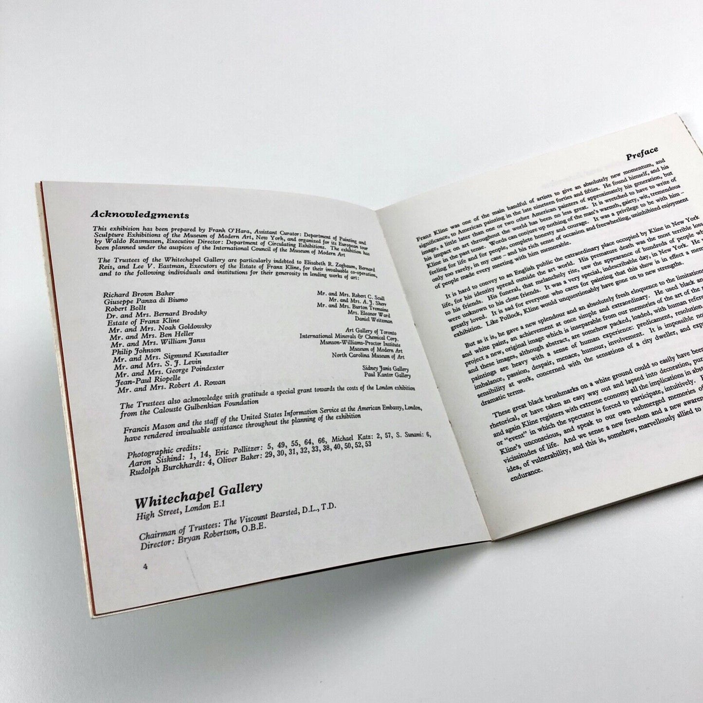 Franz Kline. A retrospective exhibition | Whitechapel Gallery, MOMA, New York. 1964