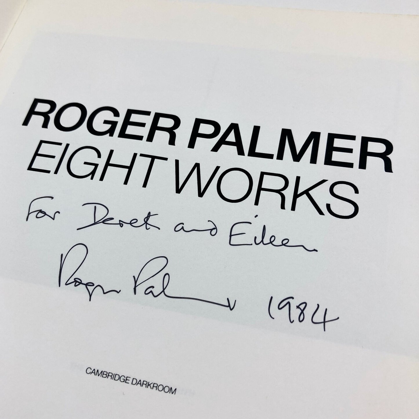 Roger Palmer – Eight Works | Brian Human interview | Cambridge Darkroom 1984, signed