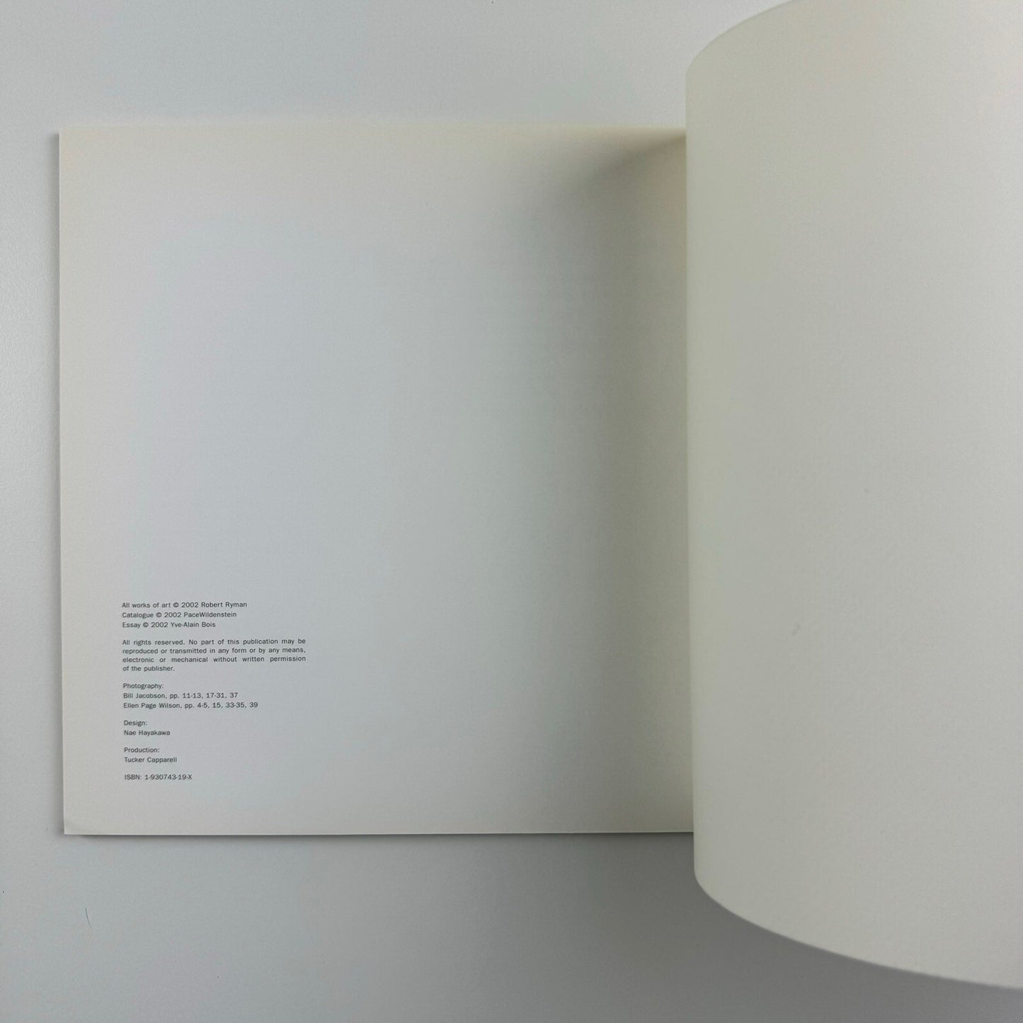 Robert Ryman | Haunch of Venison exhibition catalogue, 2003