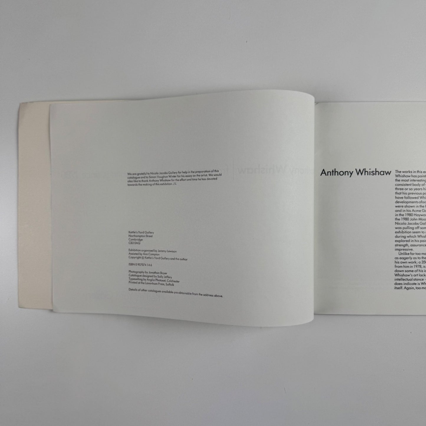 Anthony Whishaw from landscape large paintings since 1980 | Kettle's Yard, 1982