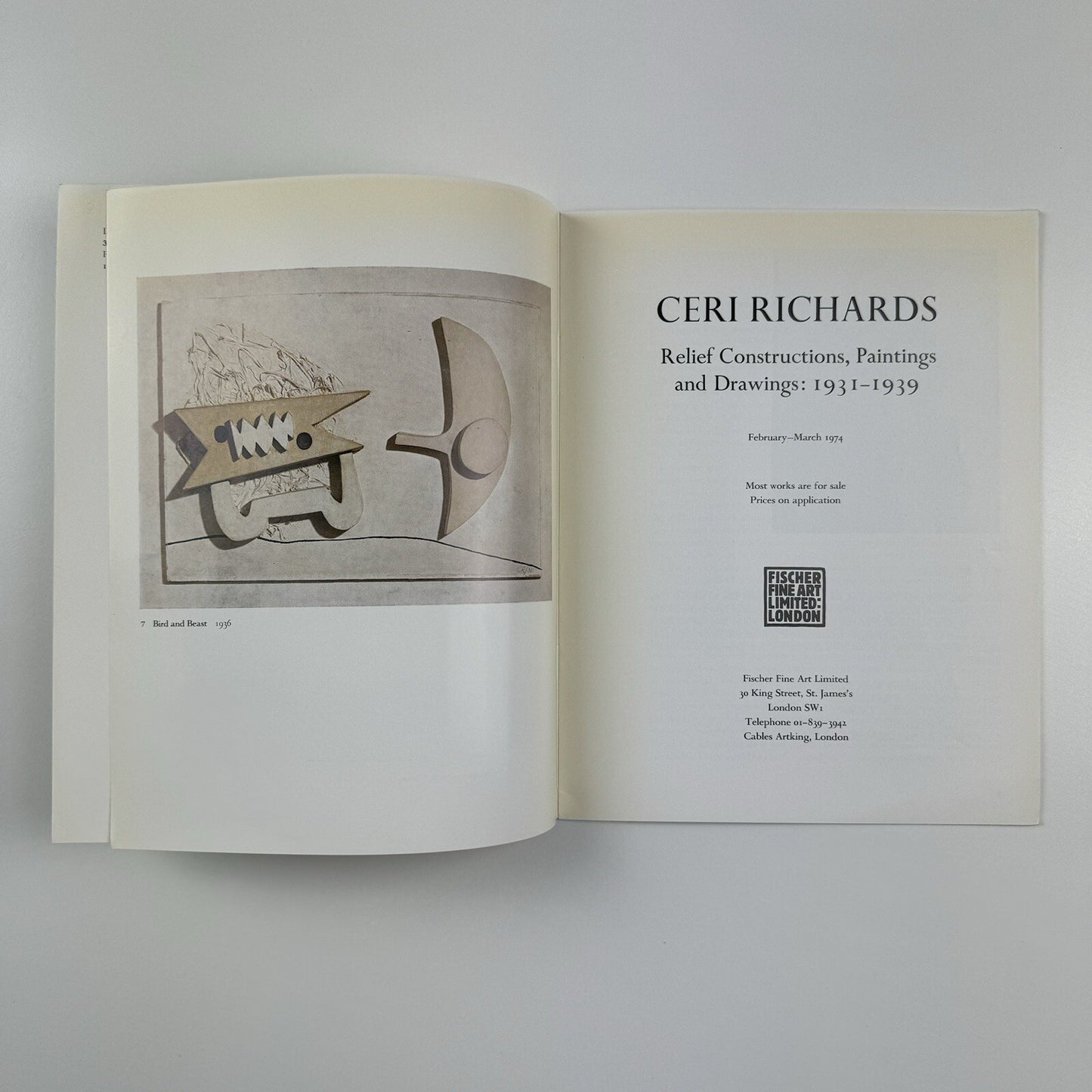 Ceri Richards. Relief Constructions, Paintings and Drawings 1931-39 | Fischer 1974