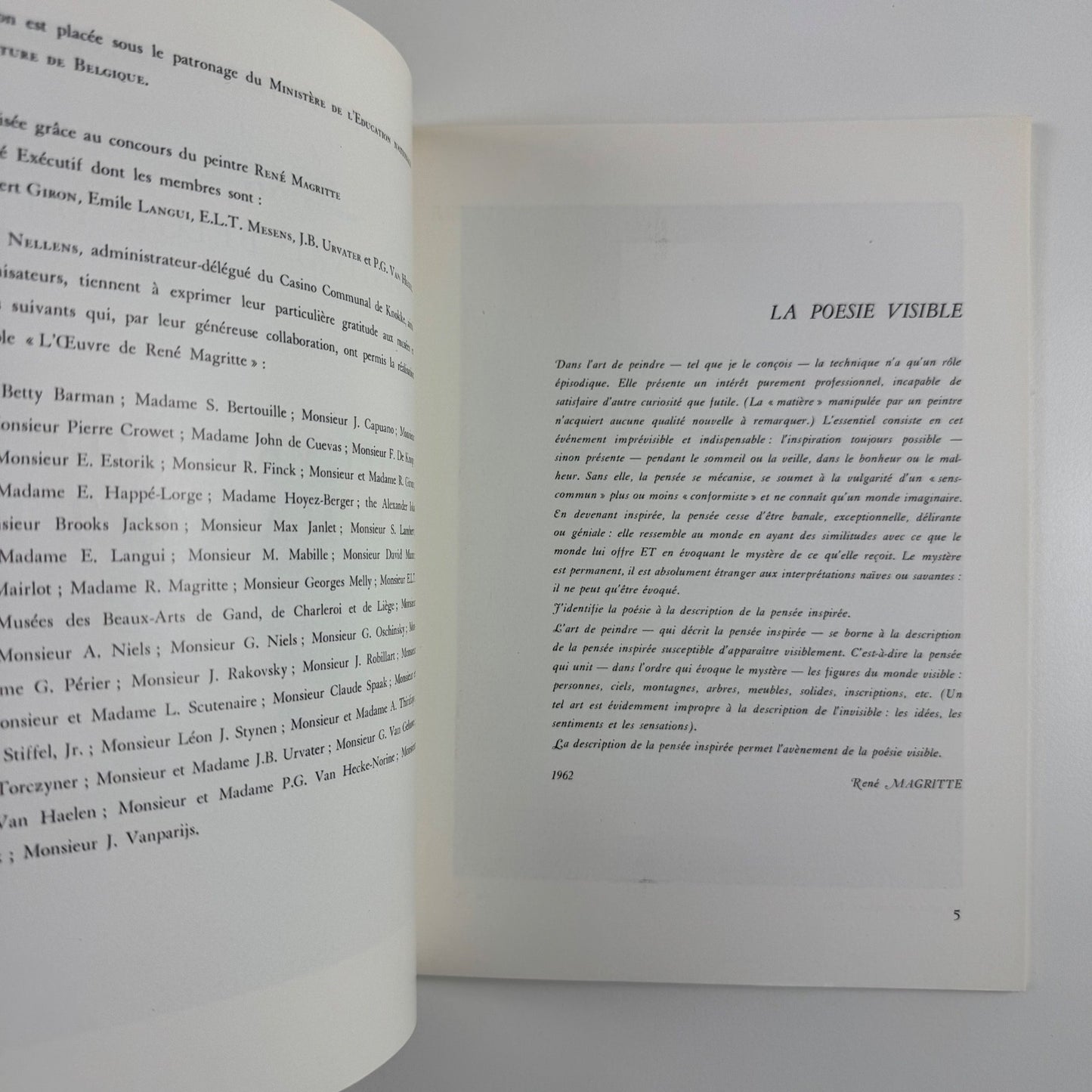 L’Oeuvre de René Magritte | Knokke Le Route Albert Plage | XV Festival Belge, 1962
