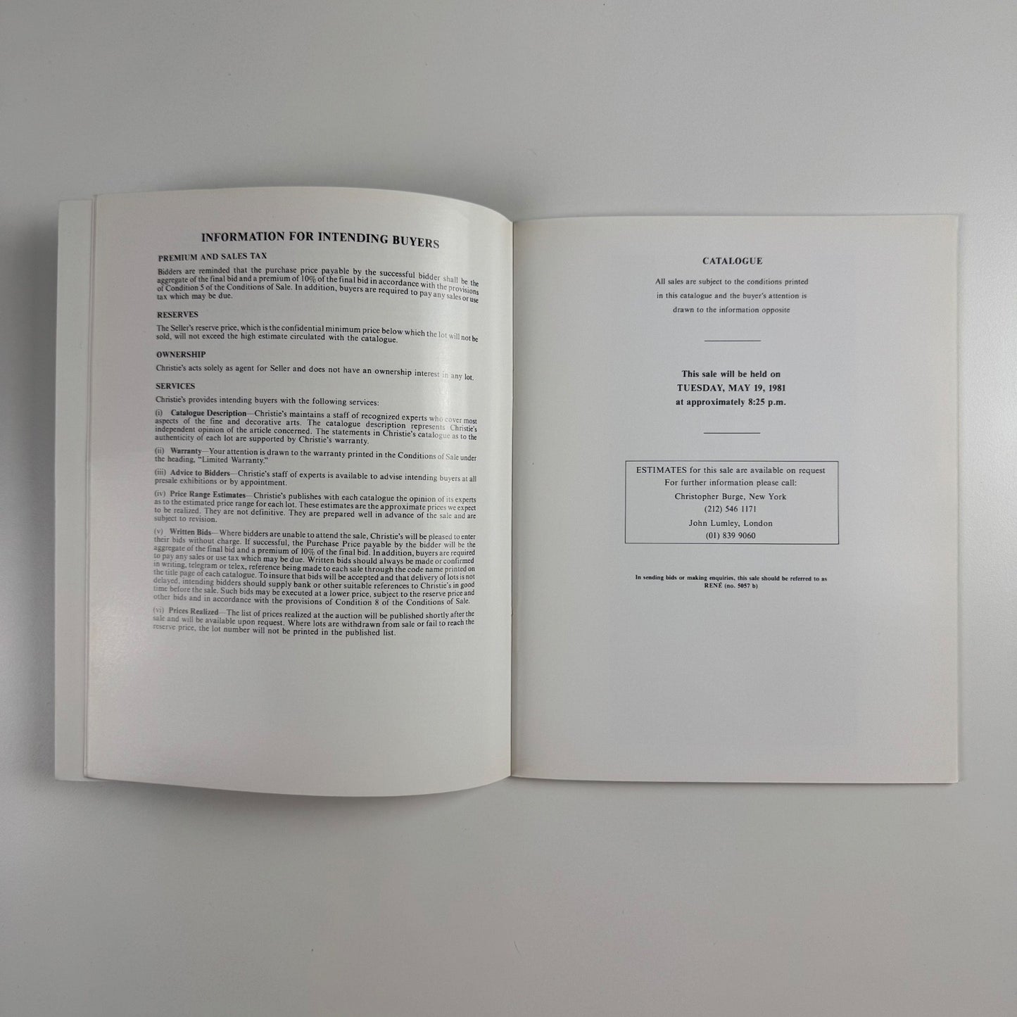Le Domaine Enchante Eight Paintings René Magritte Christie's New York 19 May 1981