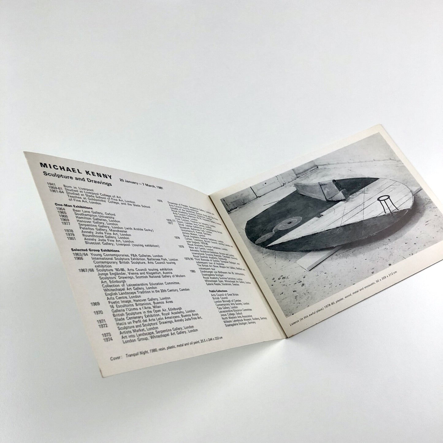 Michael Kenny – Sculpture and Drawings | Annely Juda Fine Art 1981 |Folded card