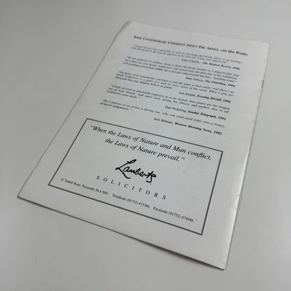 Programme: An evening with Lenkiewicz | Theatre Royal Plymouth 28 April 1996