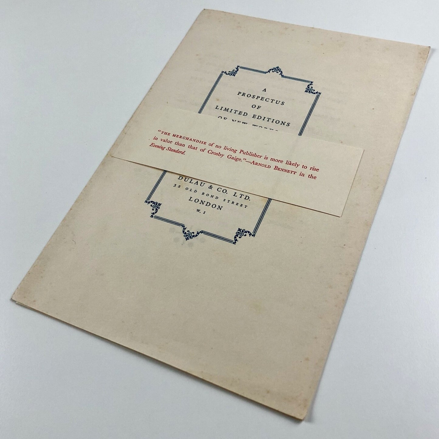 Prospectus leaflet – New Works by Modern Authors | Dulau / Crosby / Gaige | Bowling Green Press