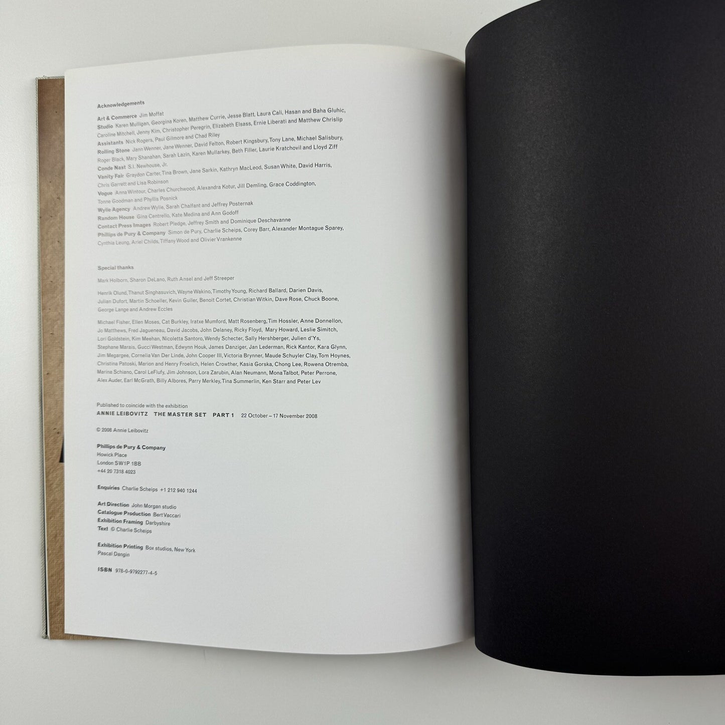 Annie Liebovitz | The Master Set Part 1 | Phillips de Pury exhibition catalogue, 2008