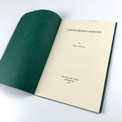 A Remembered Harvest by Helen Thomas | The Tragara Press, Alan Anderson 1970
