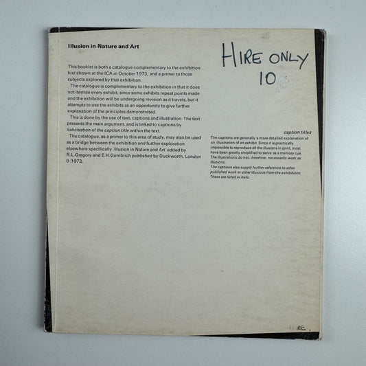 Illusion in Nature and Art | ICA catalogue, October 1973