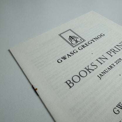 Leaflet Gwasg Gregynog | Books in Print January 2009