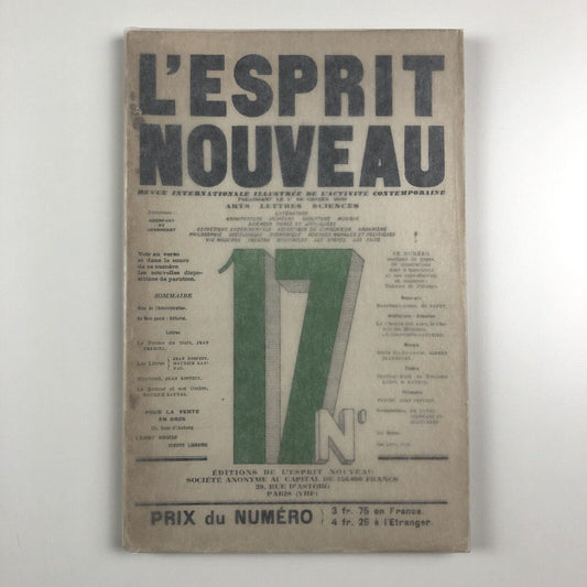 L'Esprit Nouveau journal | Issue No. 17 1922 | Amédée Ozenfant and Le Corbusier
