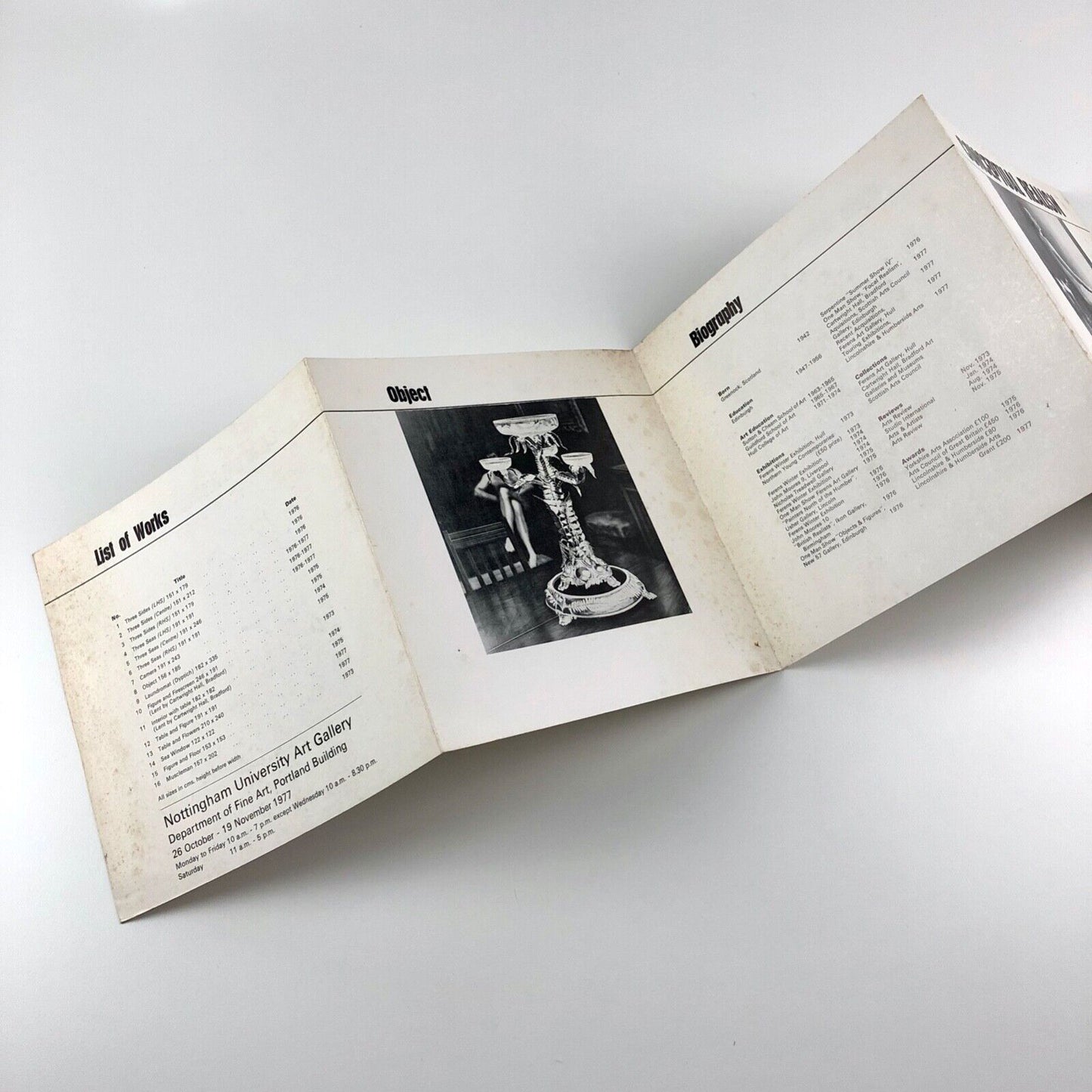 Paintings John Gray - Conceptual Realism | Nottingham University Art Gallery leaflet, 1977