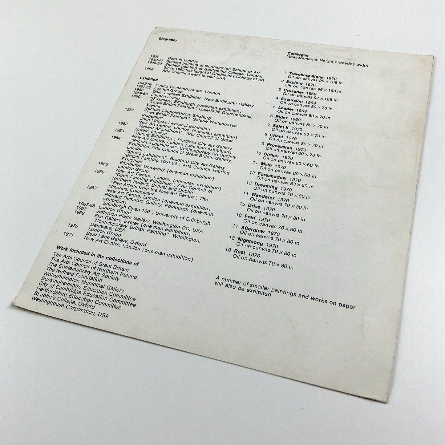 Promotional card for Albert Irvin | New Art Centre, London, 1971