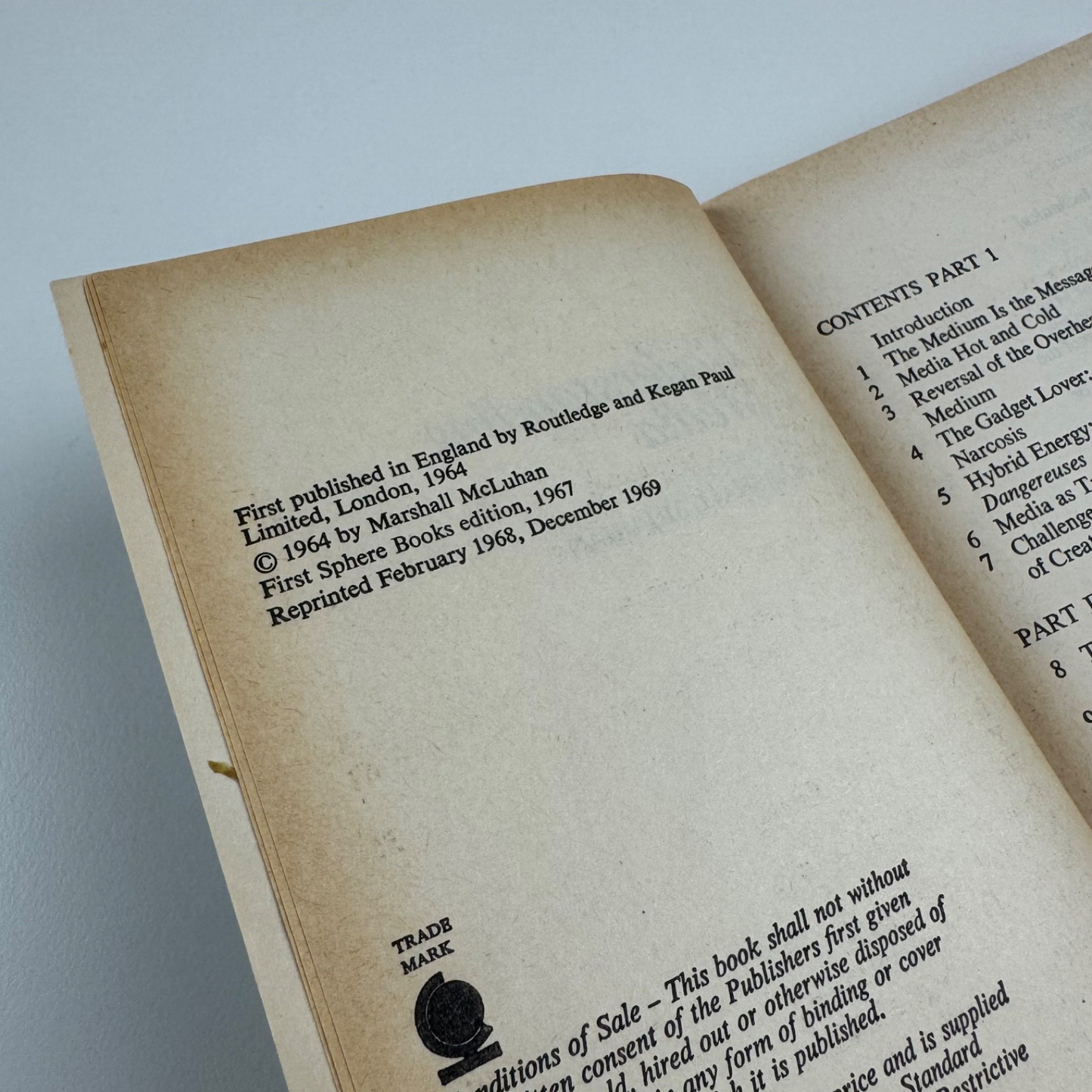 Understanding Media by Marshall McLuhan | Sphere Library, 1969 reprint
