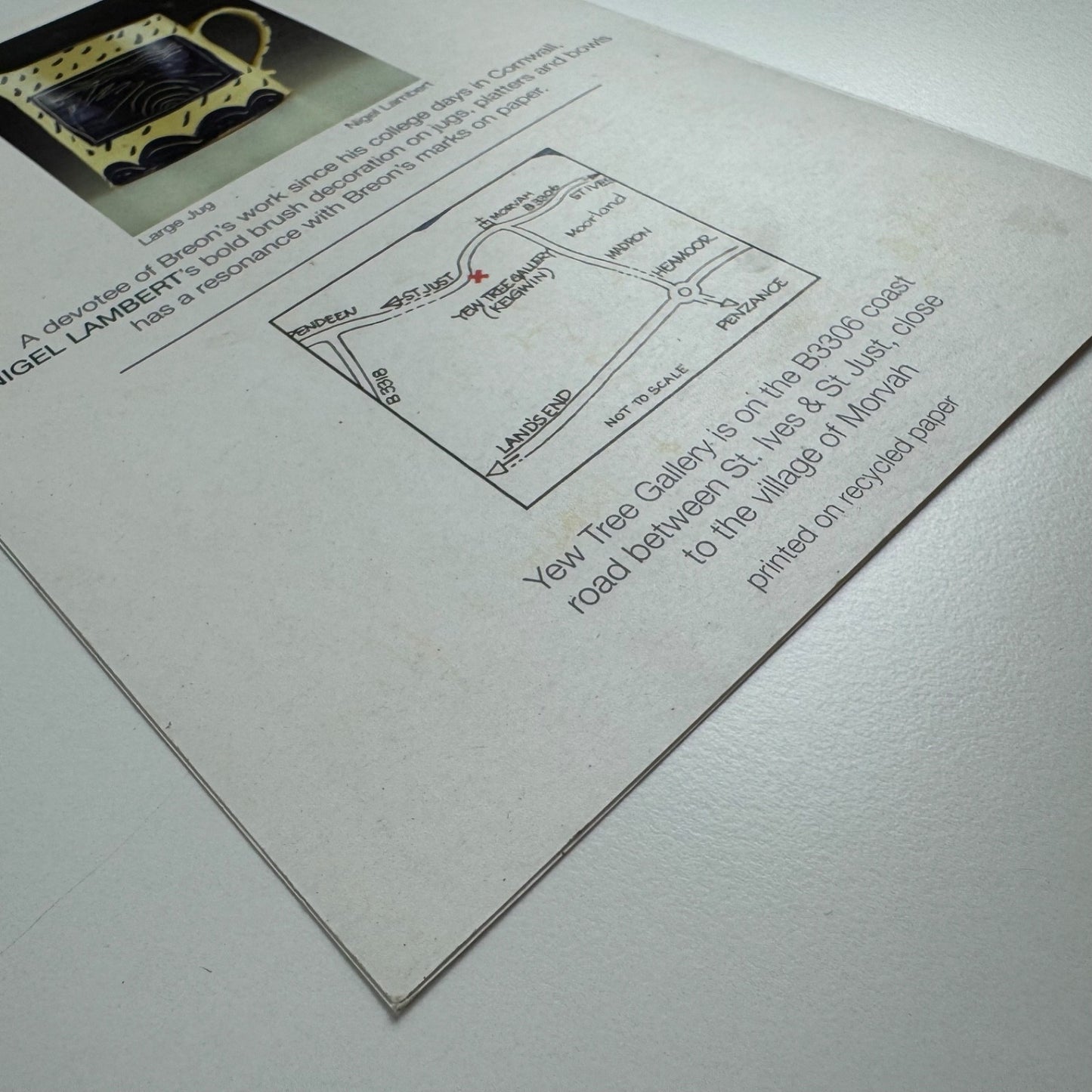 Promotional leaflet for Breon O’Casey new paintings and prints gold, silver & bronze sculpture with ceramics by Nigel Lambert | Yew Tree Gallery, 2003