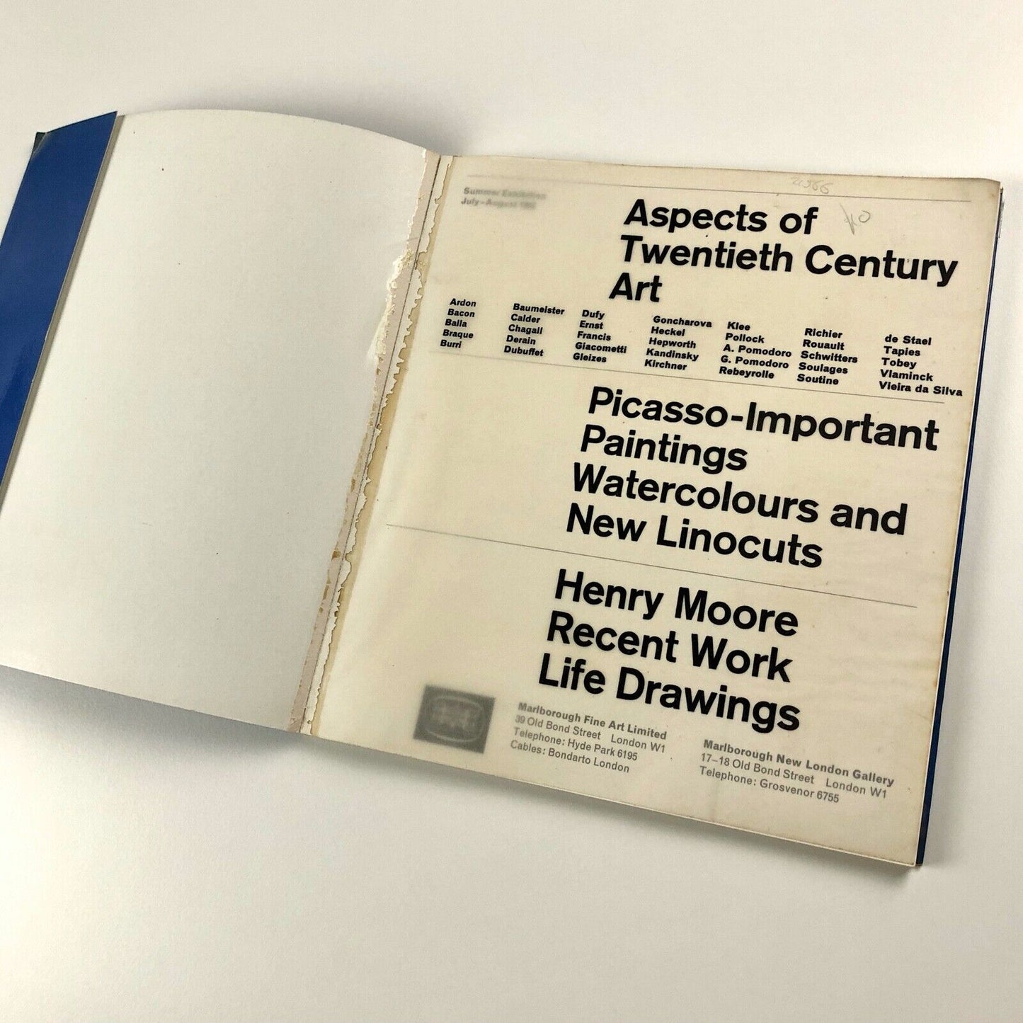 Aspects of Twentieth Century Art | Picasso, Henry Moore | Marlborough catalogue, 1962