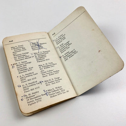 W.S. Crawford Crawfords advertising agency address book November 1952 includes Ashley Havinden