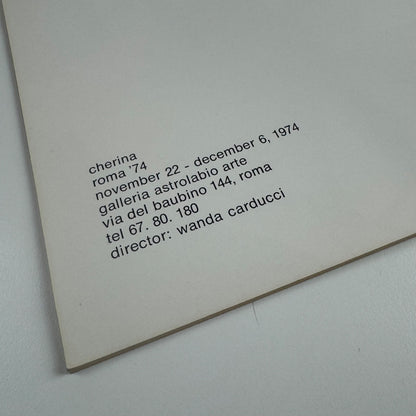 Drago Cherina | Galleria Astrolabe Arte, Rome, 1974