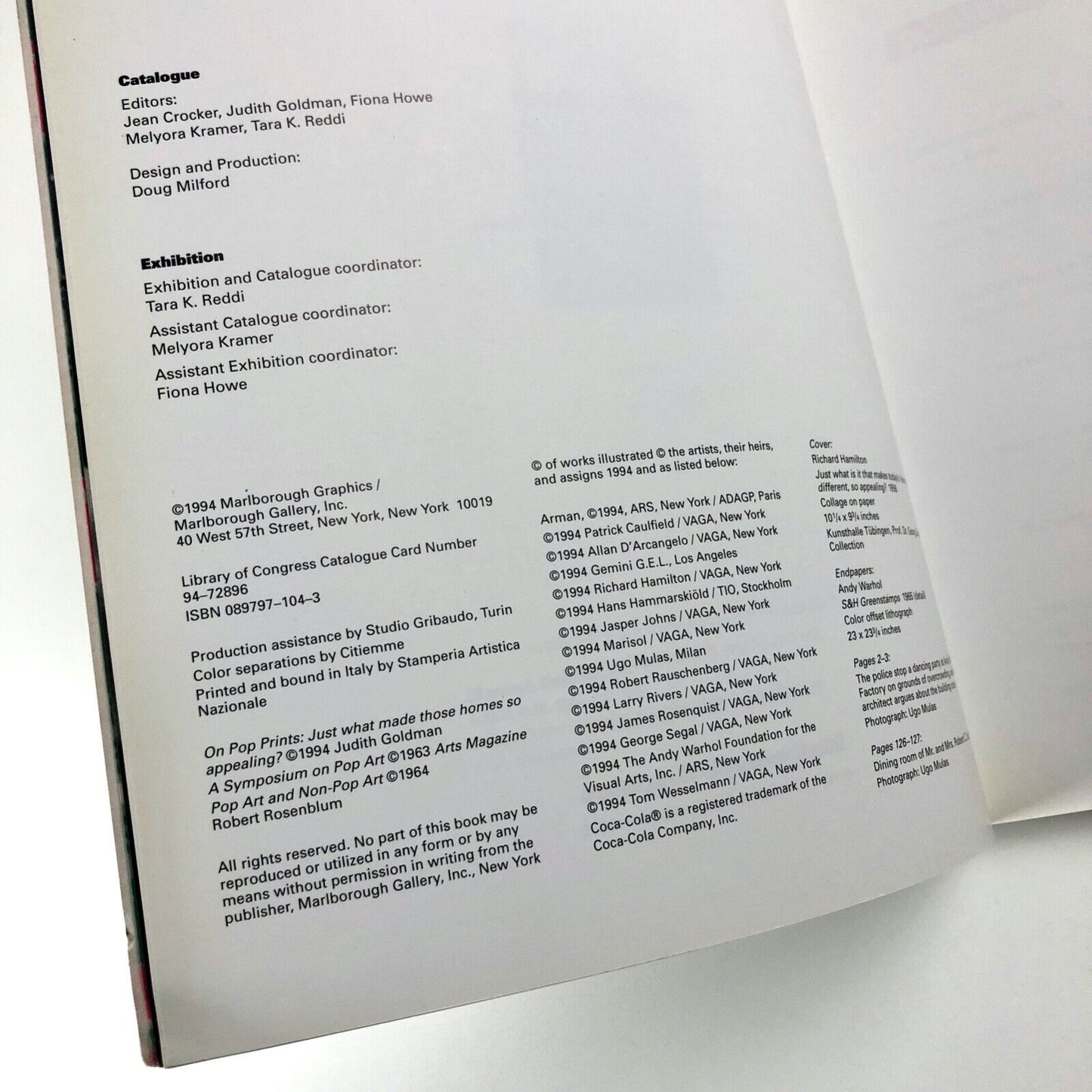 The Pop Image. Prints and multiples by Judith Goldman | Marlborough Graphics, 1994