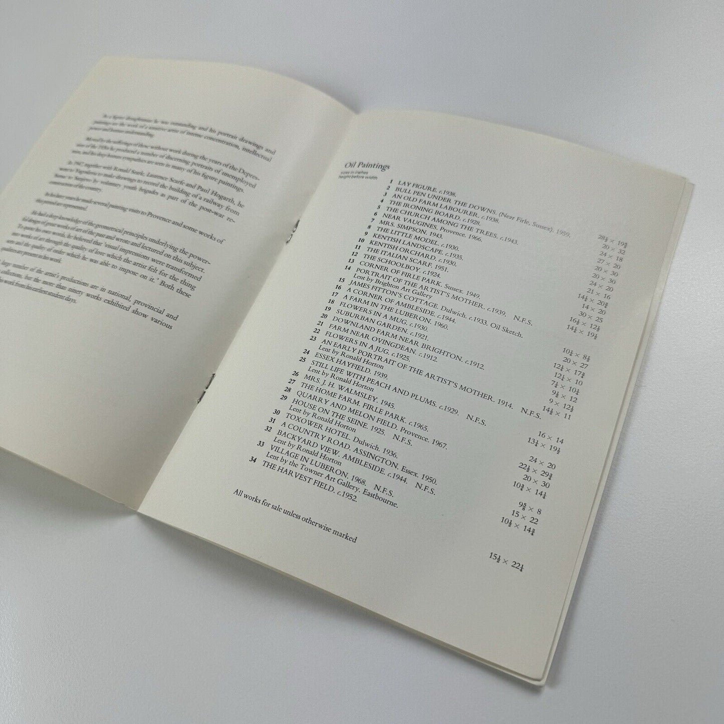 Percy Horton paintings & drawings 1912-1970 | Kemp Town Gallery, 1973