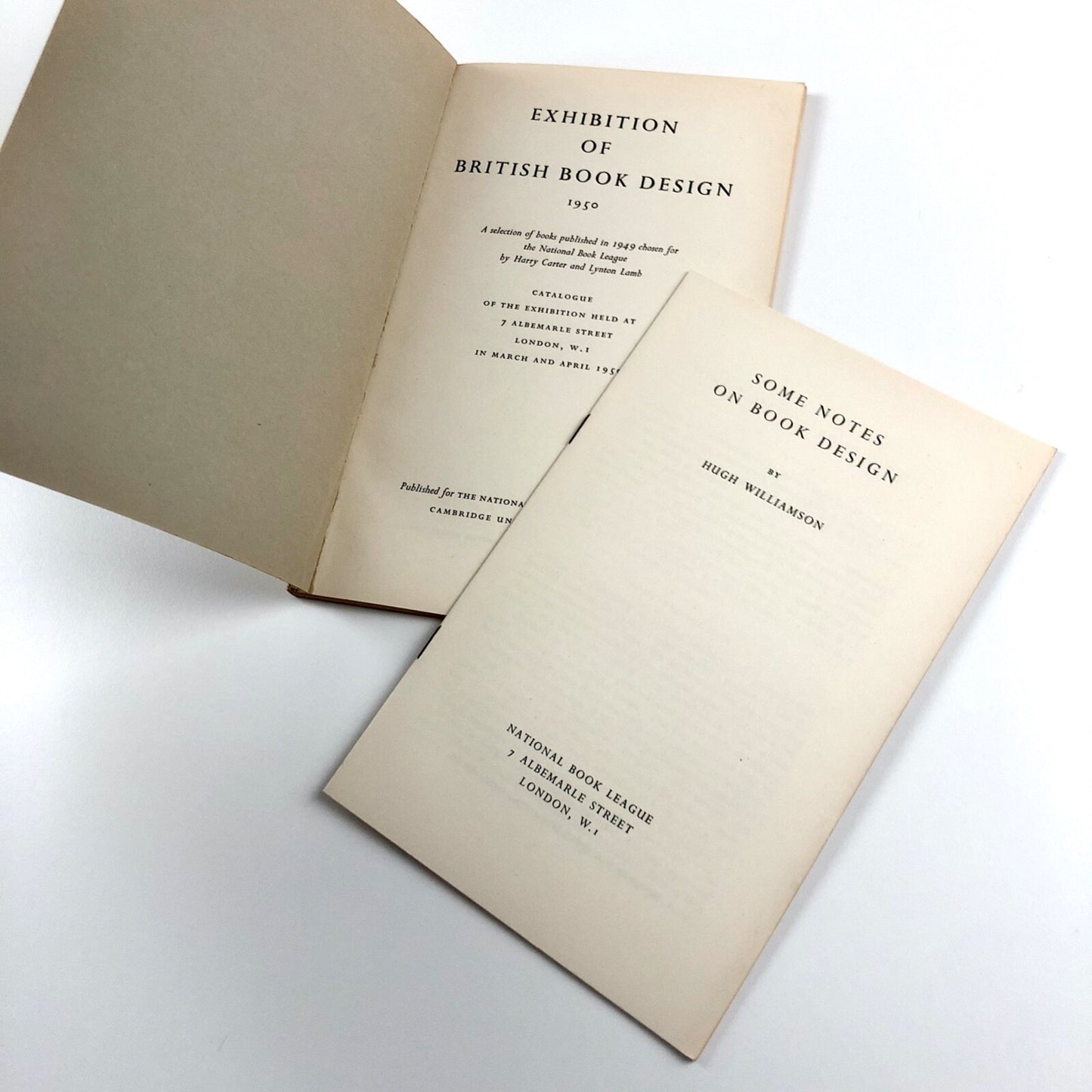 Exhibition of British Book Design | National Book League, 1950 | Harry Carter and Lynton Lamb