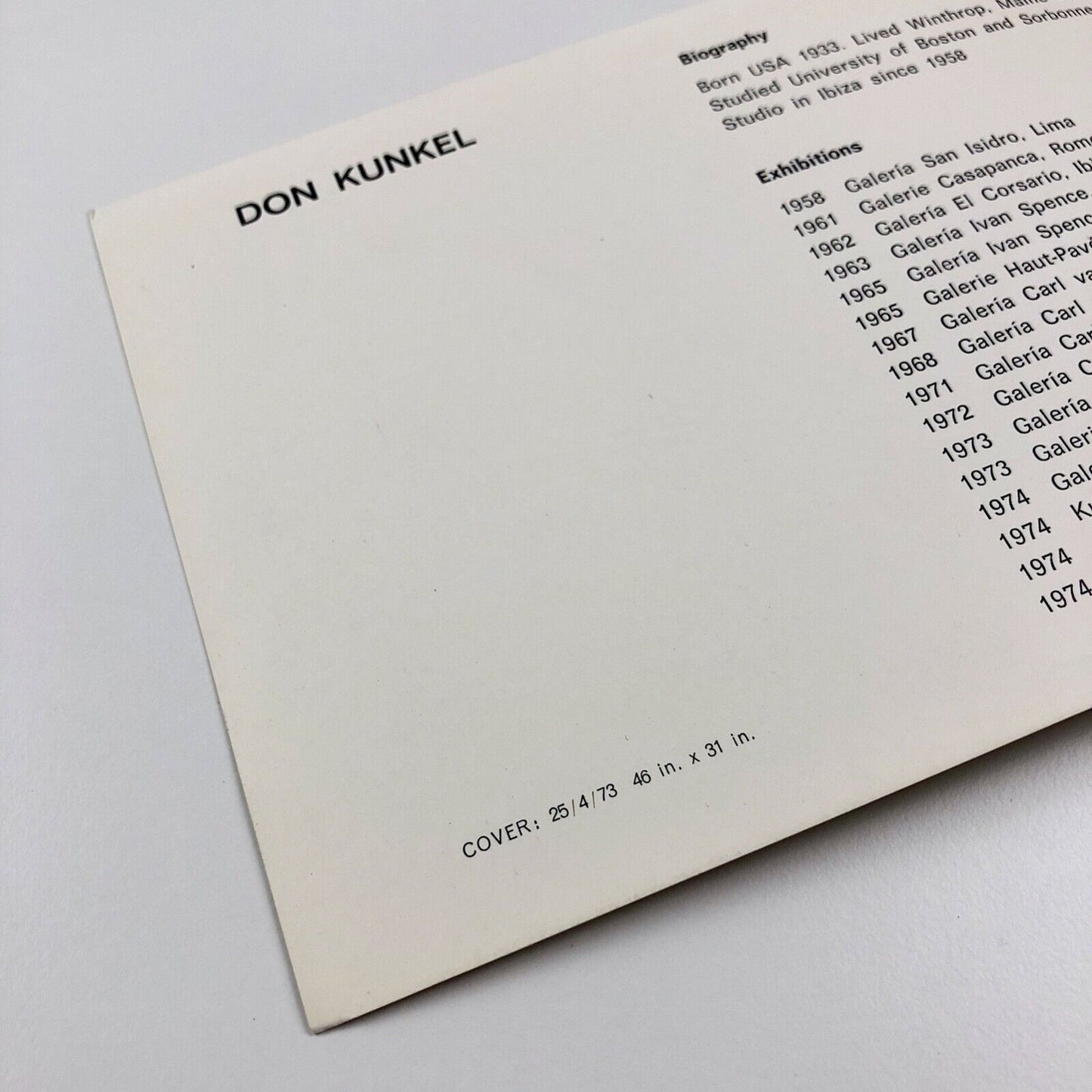 Folding card for Don Kunkel | Annely Juda Fine Art, 1974