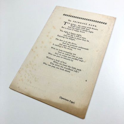 Prospectus for Madrigals & Chronicles by John Clare | The Beaumont Press c.1924