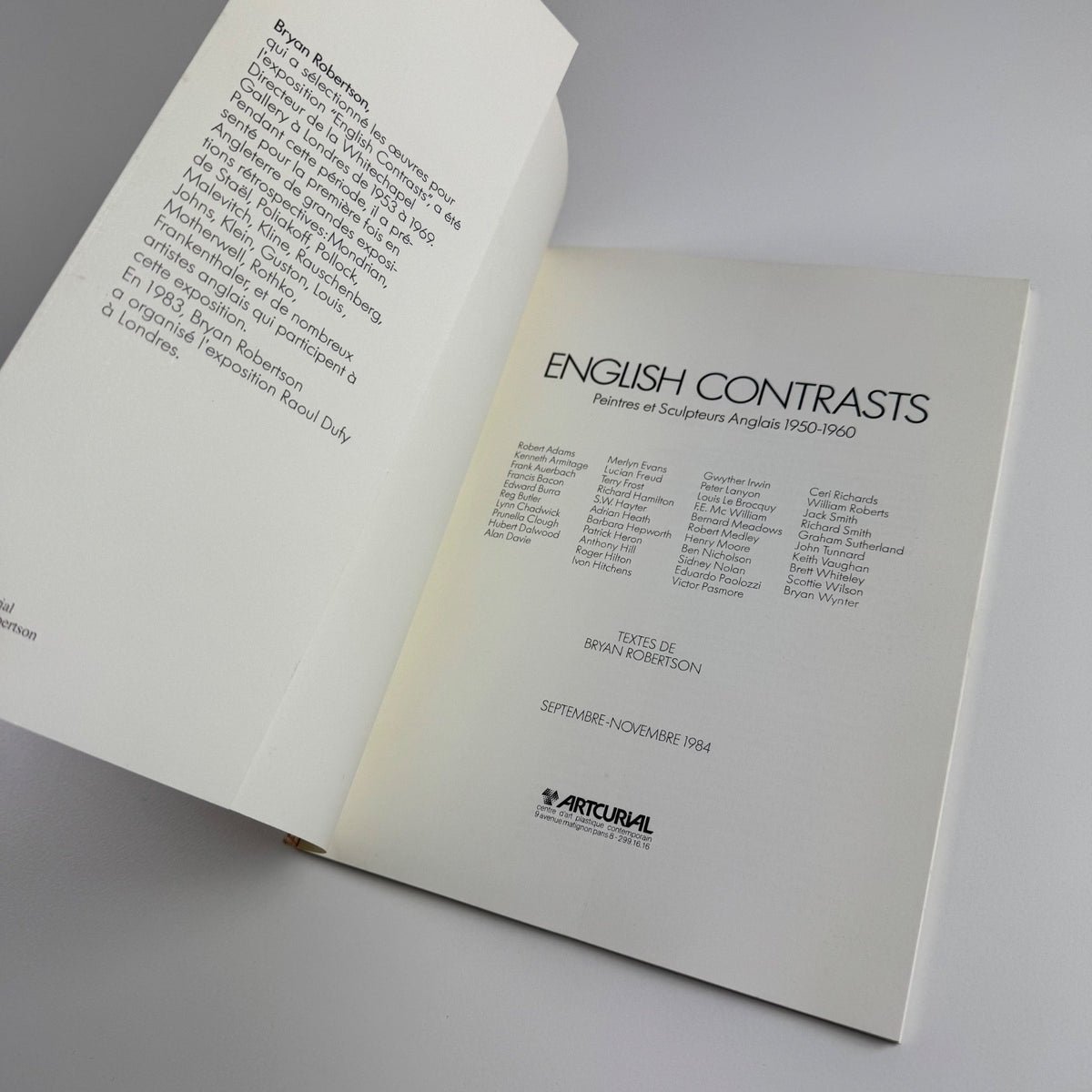 English Contrasts. Peintres et Sculpteurs Anglais 1950-1960 | Artcurial, 1984