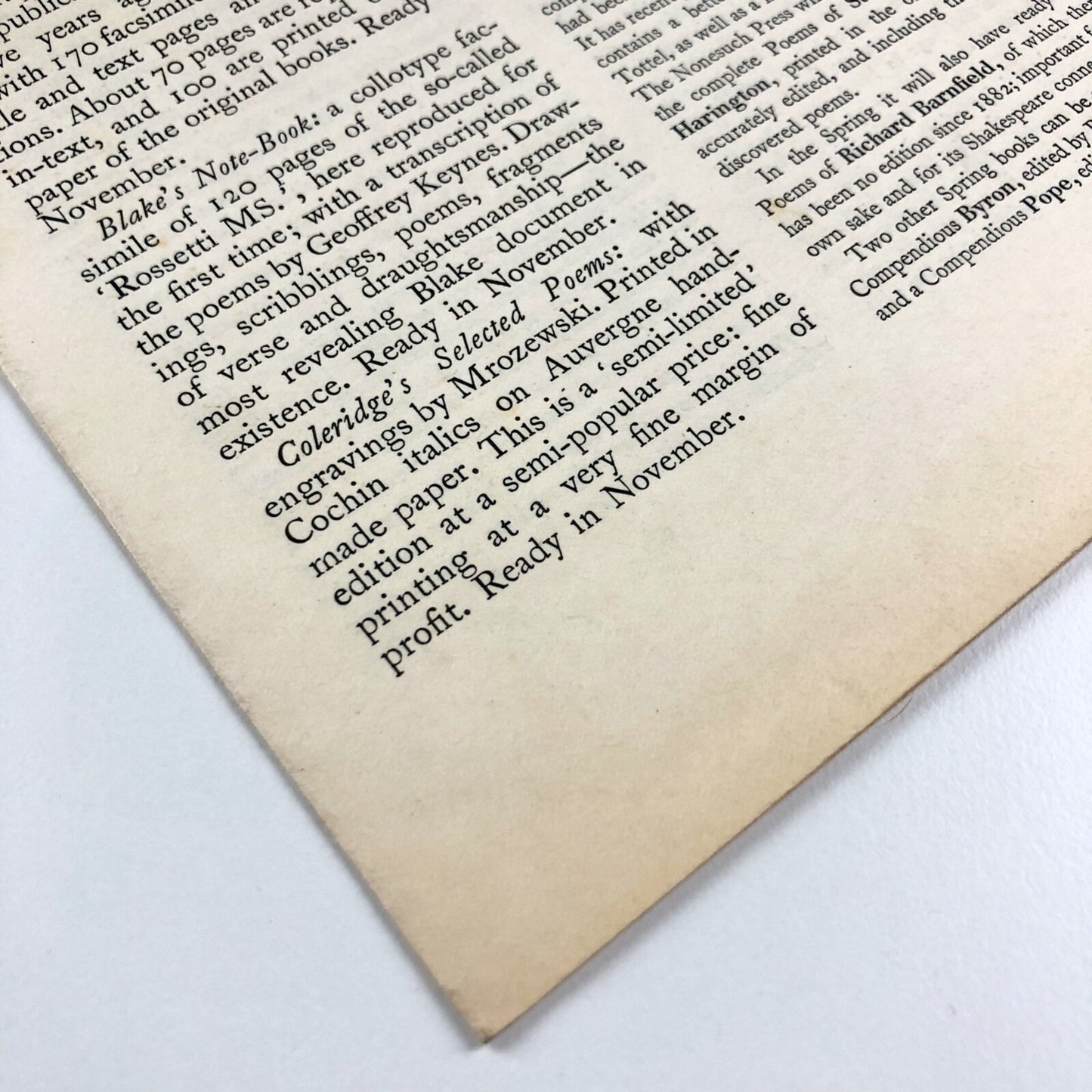 Nonesuch News – Autumn 1955 Nonesuch Press