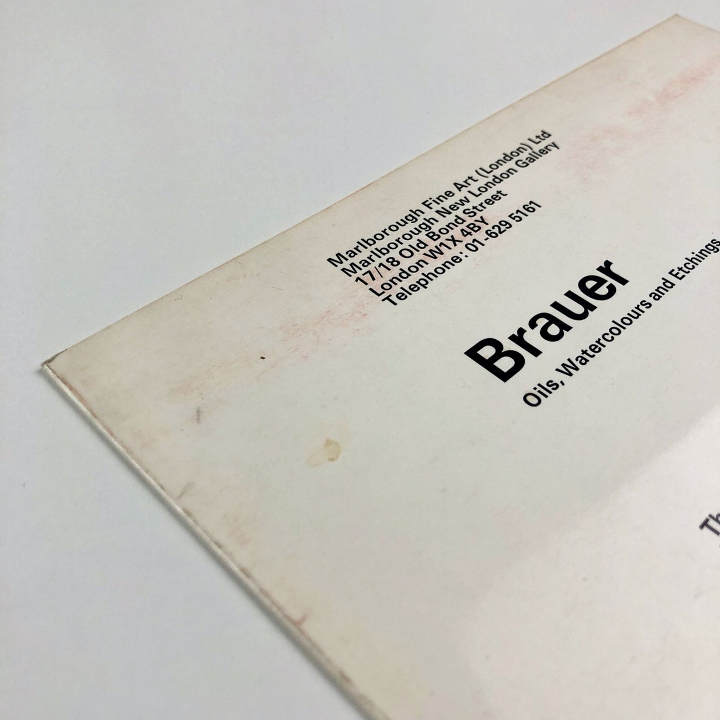 Brauer Oils, Watercolours and Etchings | Marlborough Fine Art promotional card, 1969
