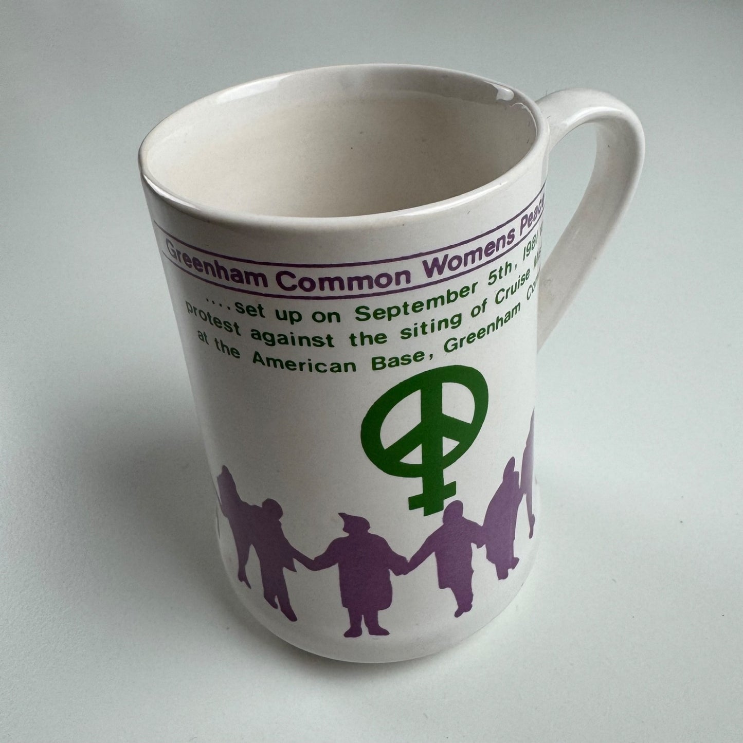 Commemorative mug CND Greenham Common Womens Peace Camp, Acton CND 1982