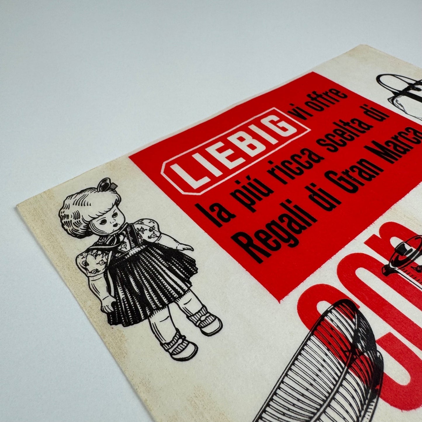 Liebig small paper advert Con pochi punti regale sicur per voi 1960