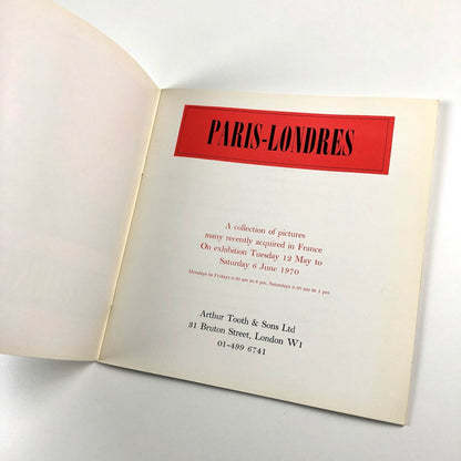 Paris-Londres: A Collection of Paintings | Arthur Tooth catalogue, May-June 1970