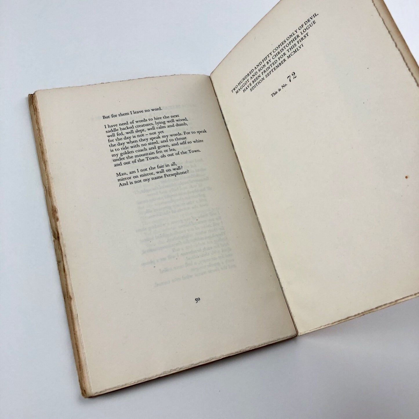 Devil, Maggot and Son by Christopher Logue | Peter Russell, 1956 limited edition of 250 copies