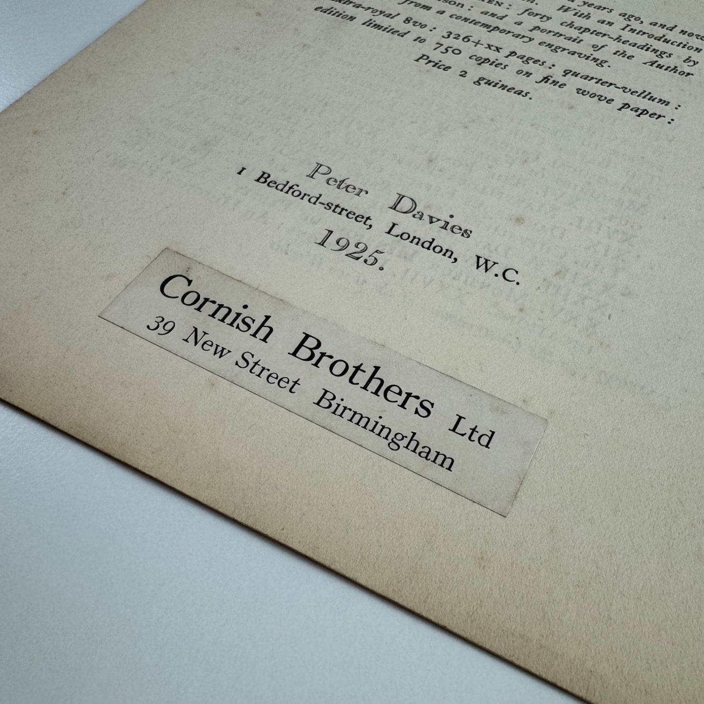 Prospectus for The Physiology of Taste by Brillat-Savarin | Peter Davies, 1925