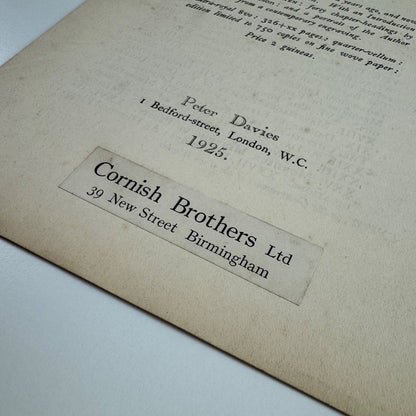 Prospectus for The Physiology of Taste by Brillat-Savarin | Peter Davies, 1925