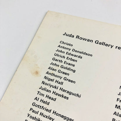 Richard Kidd – Work done in New York 1982-1983 | Juda Rowan Gallery | Folded card and invitation, 1983