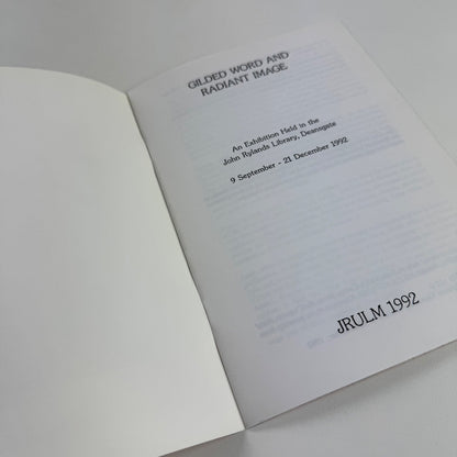 Gilded Word and Radiant Image | John Rylands Library Manchester University 1992