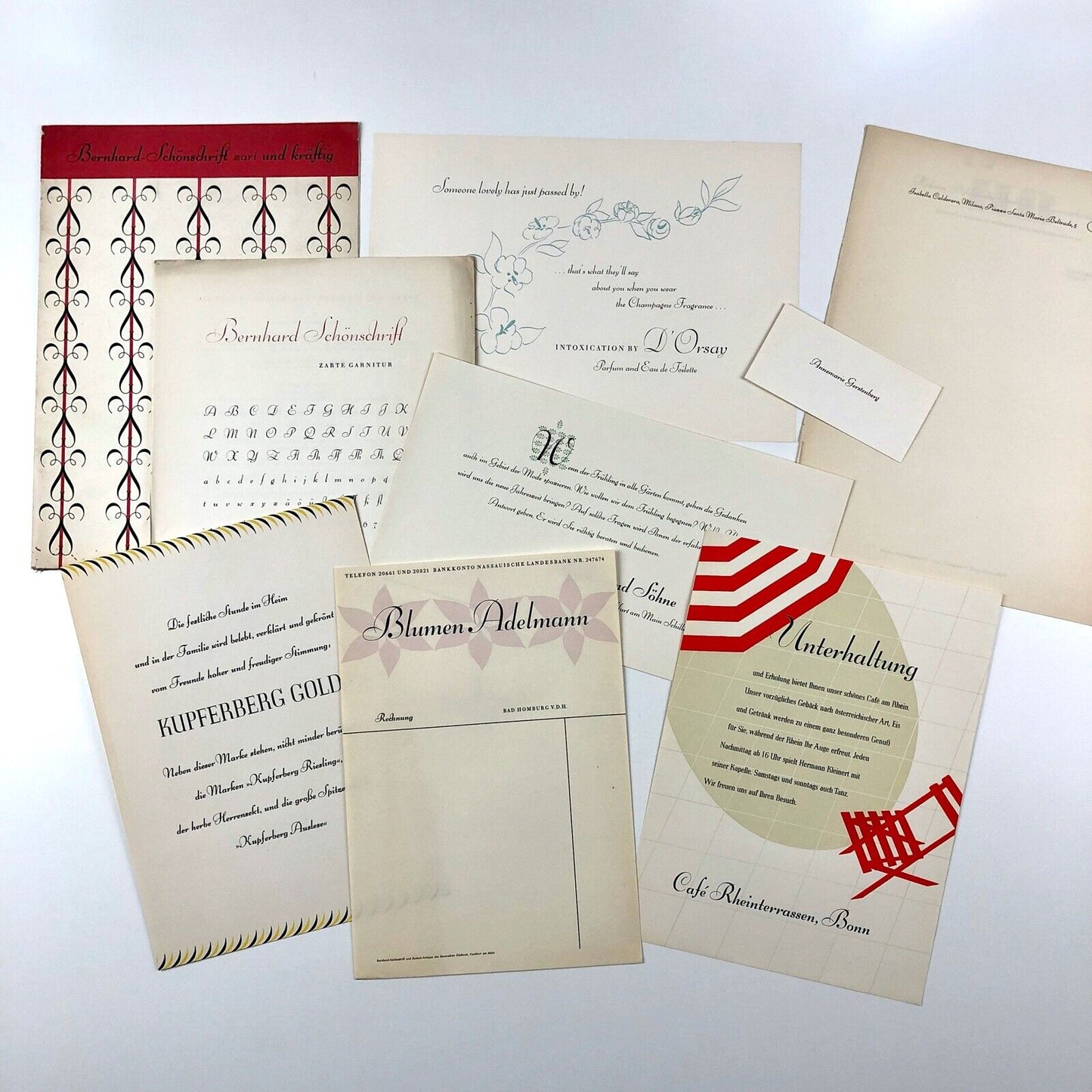 Bernhard-Schönschrift zart und kräftig type specimen folder and inserts | design by Lucian Bernhard | Bauersche Giesserei, undated