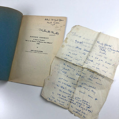 Baroque Ceremony A Study of Dryden's Ode... Cairo Studies by John Heath-Stubbs