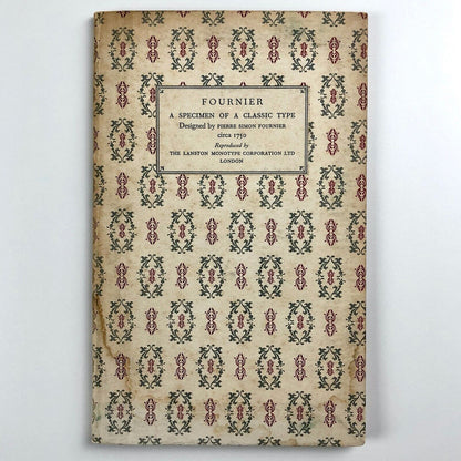 Fournier: A Specimen of a Classic Type | Lanston Monotype reproduction, 1927