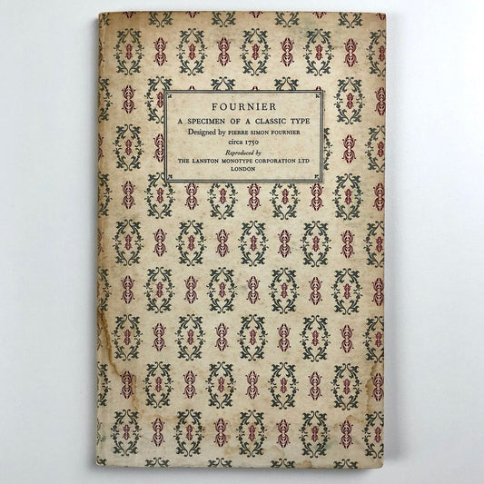 Fournier: A Specimen of a Classic Type | Lanston Monotype reproduction, 1927