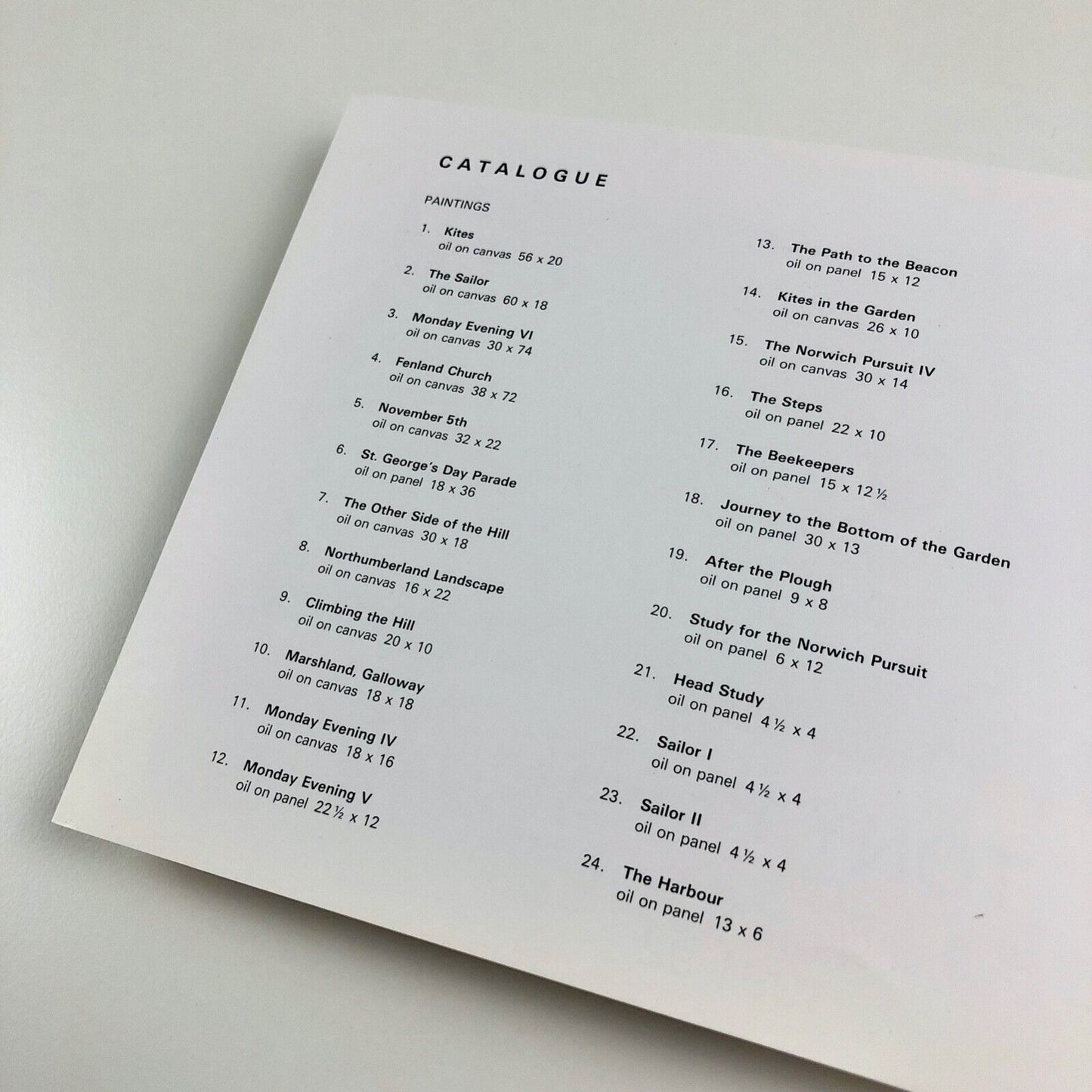 Folding card for Tony Peart Paintings & Drawings 1991-92 | Piccadilly Gallery, 1992
