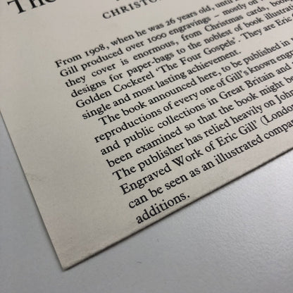 Promotional leaflet/prospectus The Engravings of Eric Gill | Christopher Skelton