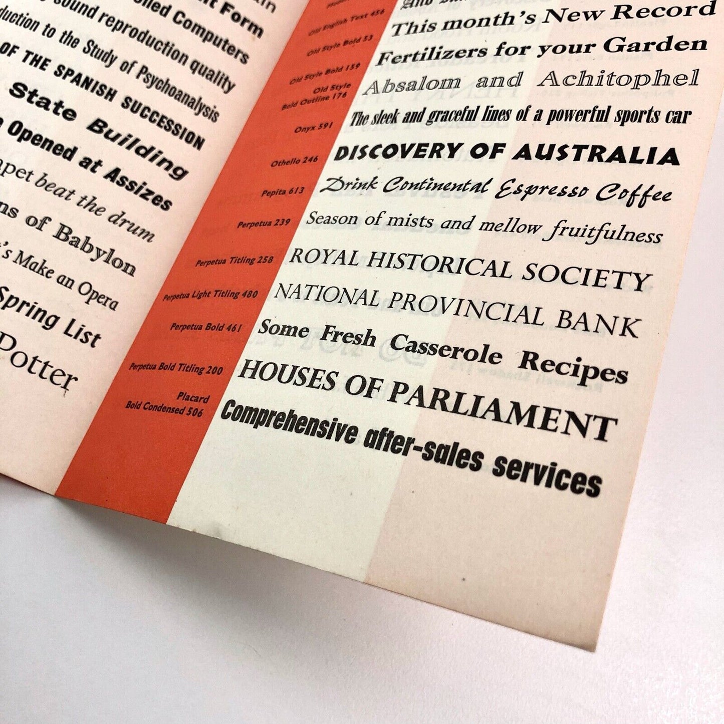 120 Monotype Display Faces | Type specimen booklet, undated