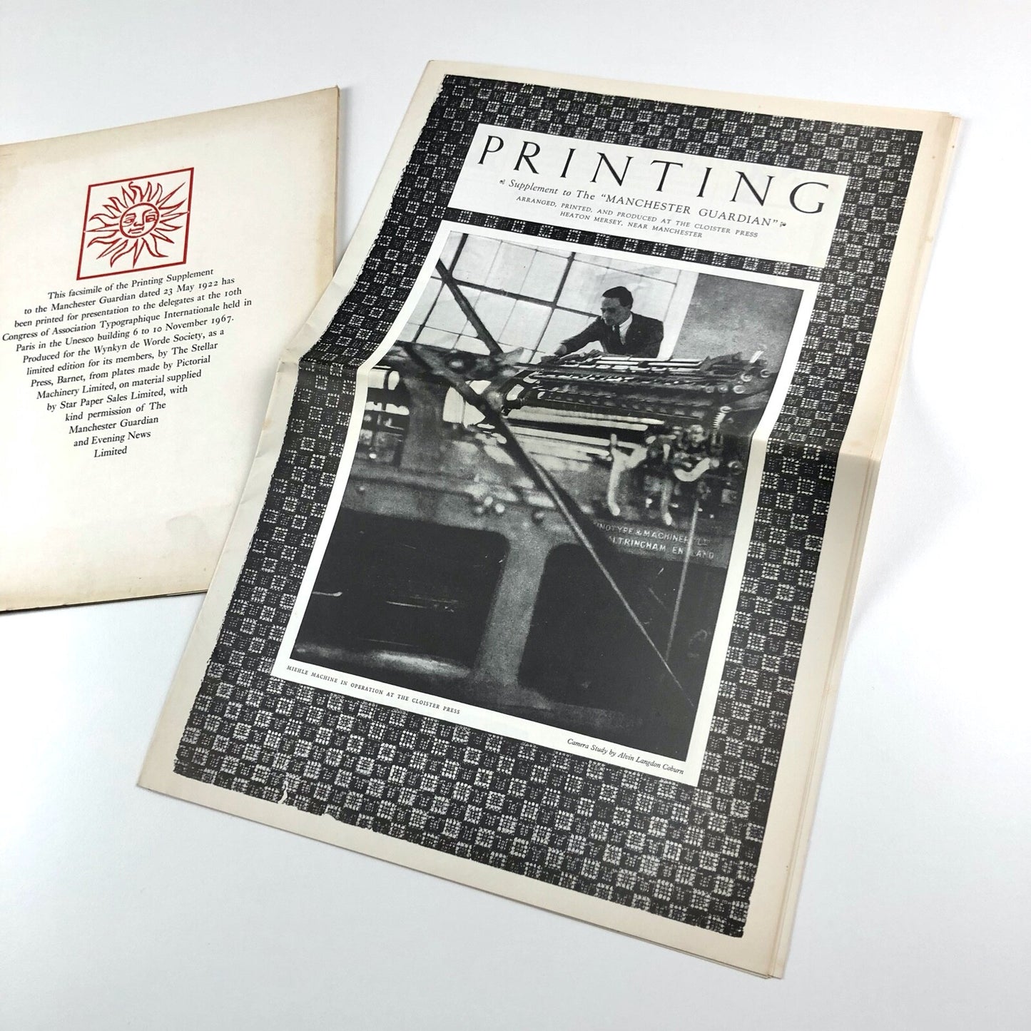 Printing Supplement – reproduction from 1922 Manchester Guardian, 1967 ATypI