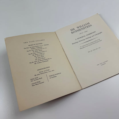 William Rothenstein Memorial Exhibition | Tate, 1950