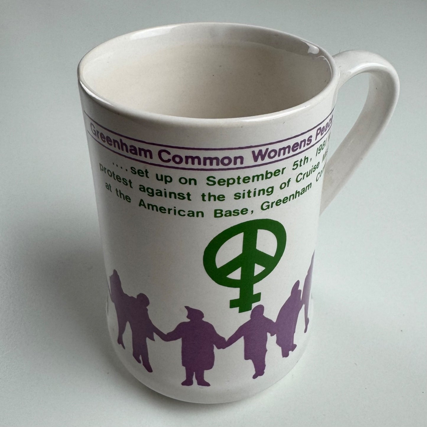 Commemorative mug CND Greenham Common Womens Peace Camp, Acton CND 1982