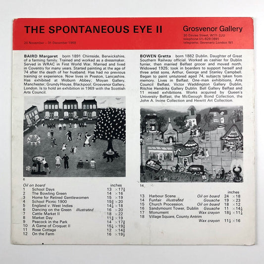 The Spontaneous Eye II – Grosvenor Gallery folded card, Nov-Dec 1968